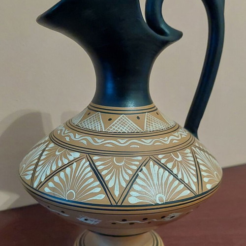 Ceramic wine jug handmade, like new, Archagelos Rhodes 1969
