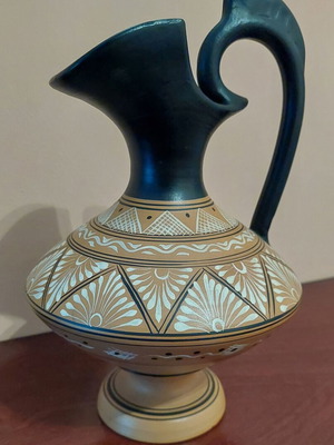 Ceramic wine jug handmade, like new, Archagelos Rhodes 1969