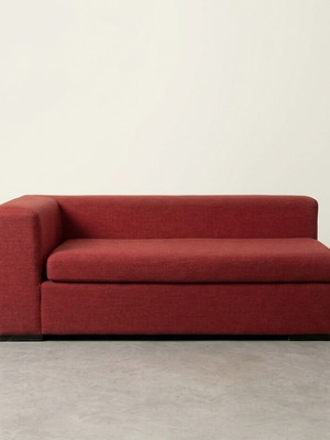 Two-seater sofa red fabric modern design like new