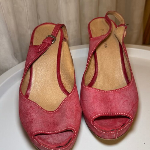 Women's platform shoes size 41 pink leather used