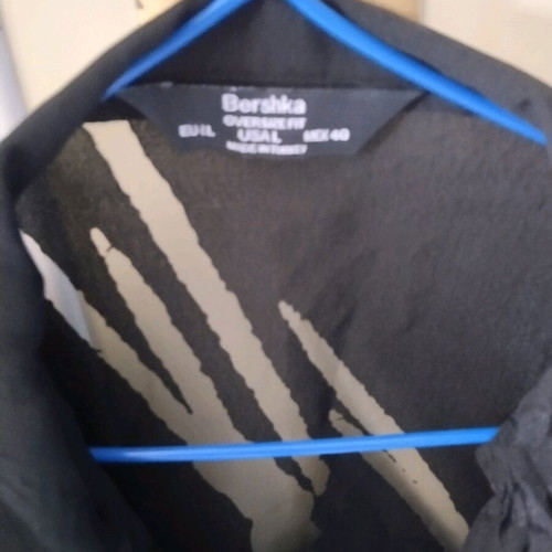 Bershka Shirt Black With Sheer Details Like New, Size L