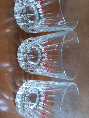 Johnnie Walker promotional crystal glasses, set of 3