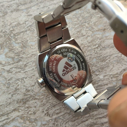Adidas wristwatch, white and silver