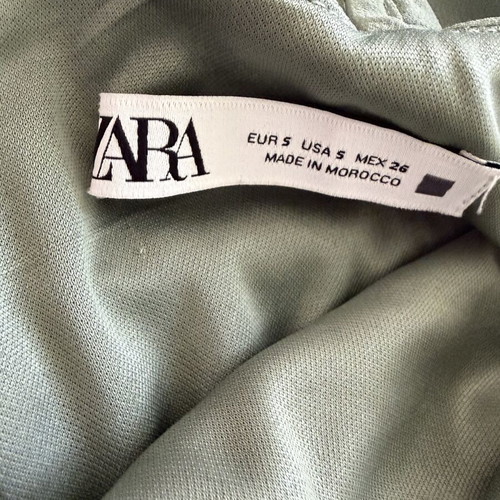 Zara mini dress ruffles size S green like new