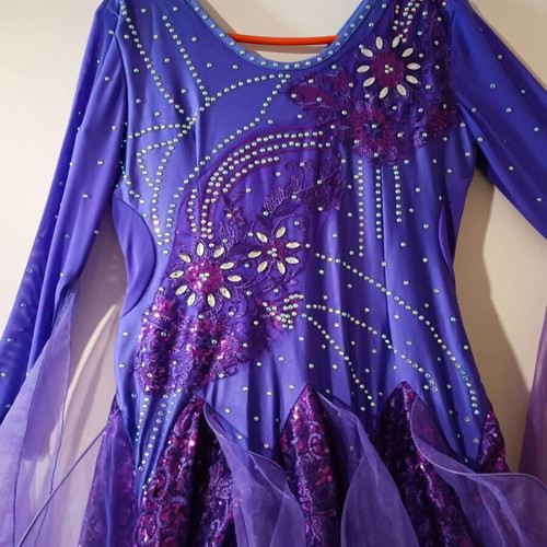 Ballroom dance dress new, purple, national standard, size 3