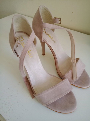 Nude sandals size 36 like new, pink