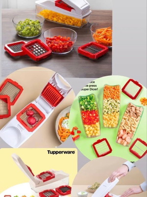 Tupperware Vegetable Cutter with Three Different Blades, New in Box