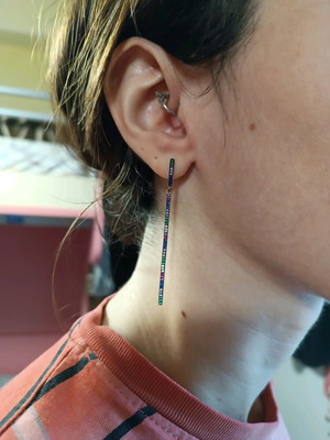 Silver S925 earrings multicolored, like new
