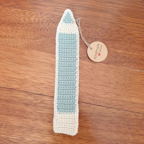 Mint Pencil Crochet Bookmark new