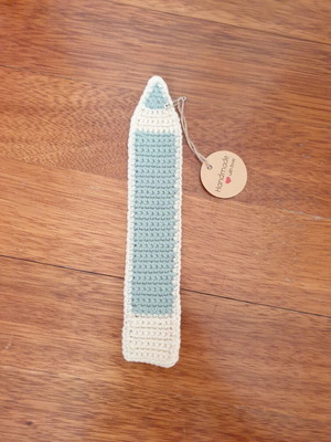 Mint Pencil Crochet Bookmark new