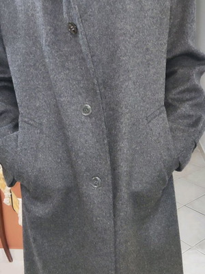 Палто Pure New Wool Scotland дълго, като ново, размер 48, черно