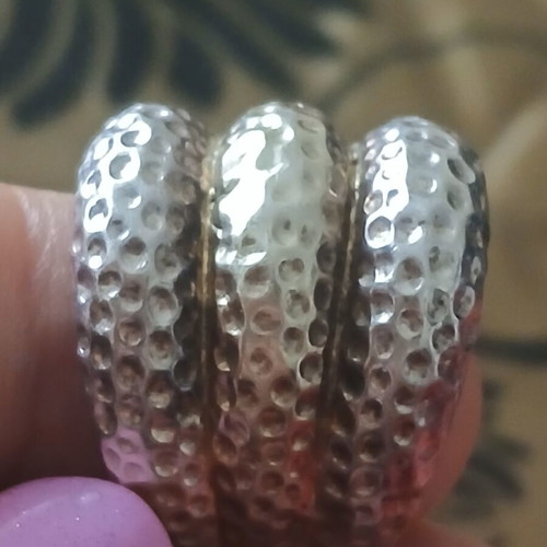 Hammered gold-plated silver 950 ring 15 g, size 17 mm like new