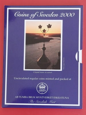 Set of 5 uncirculated Sweden 2000 coins in sealed blister new