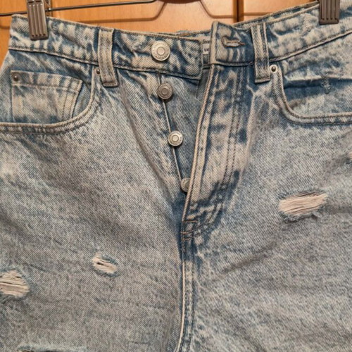 Stradivarius high-waisted denim shorts like new, blue cotton