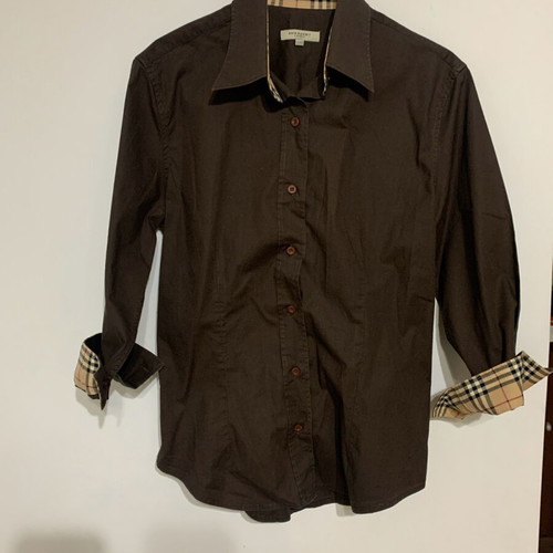 Burberry 3/4 sleeve shirt used, brown size M