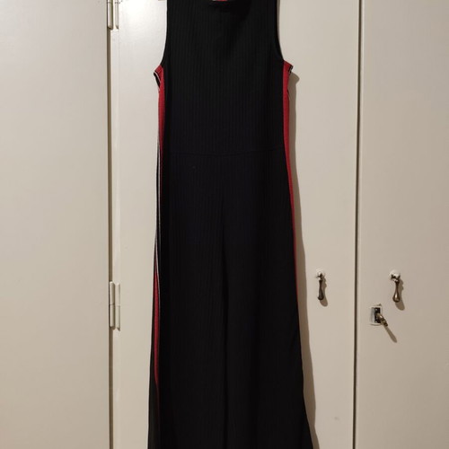 Stradivarius jumpsuit used with sporty red and white side stripes