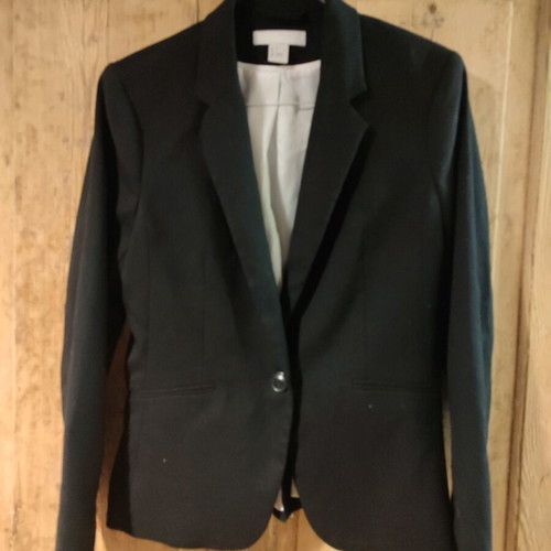 Black H&M jacket medium with fine herringbone like new