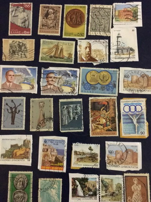 Greek collectible stamps new, set of 27 pieces