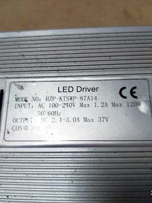 Led driver 37V 120W adjustable used