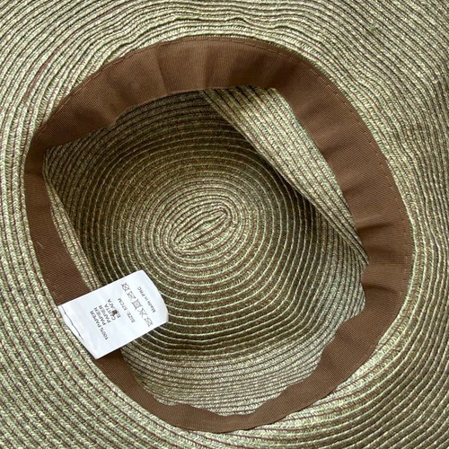 Charming hat with brown ribbon size 57 like new, 100% paper