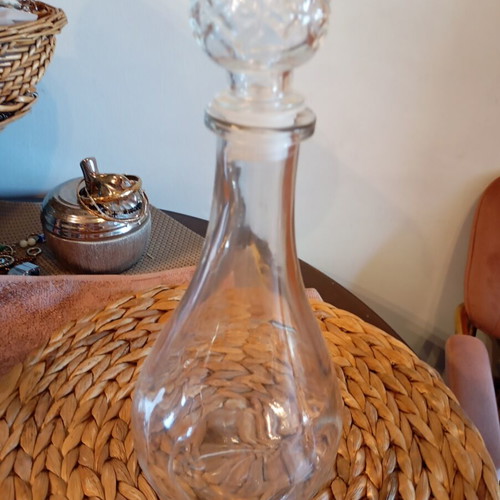 Vintage glass decanter like new, thick glass