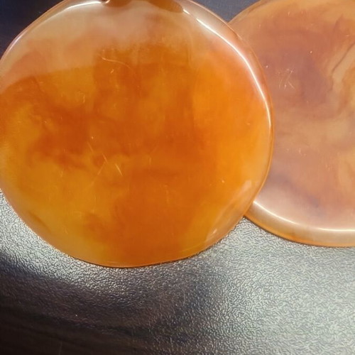 Vintage large hanging earrings Aigner orange like new