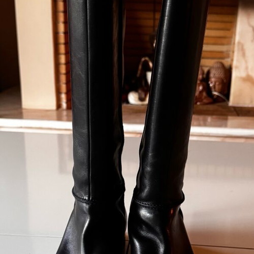 Sergio Rossi leather riding boots used, size 37, black