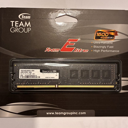 TeamGroup 4GB DDR3 1600MHz memory new for desktop