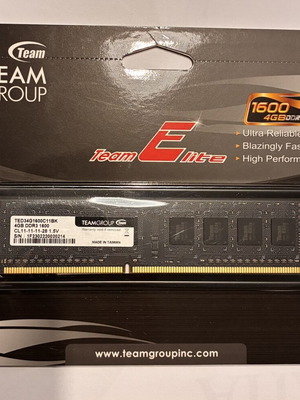 TeamGroup 4GB DDR3 1600MHz memory new for desktop