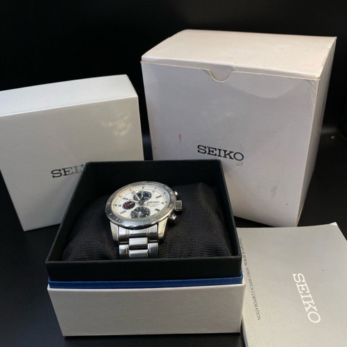 Seiko Panda Chronograph SNAC05P1 Quartz Alarm Watch