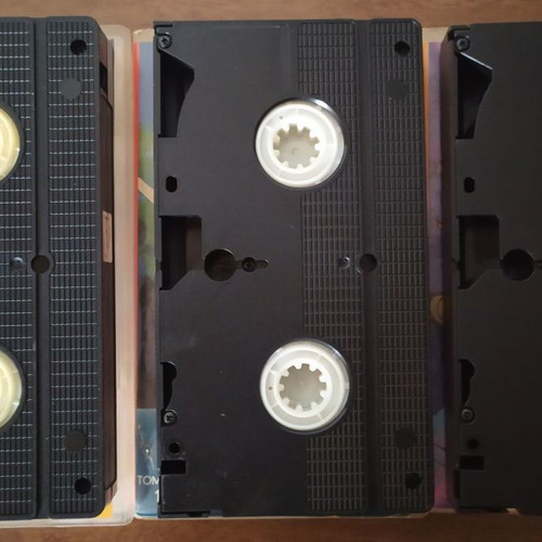 Video cassettes used, pack of 6, dubbed animated cartoons