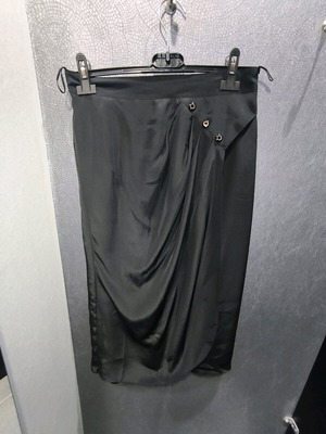 Midi black draped skirt Greek-made like new