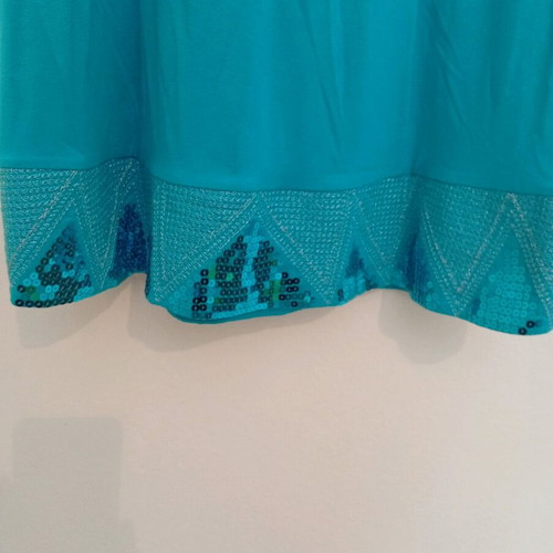 Summer dress women's like new, turquoise with sequins