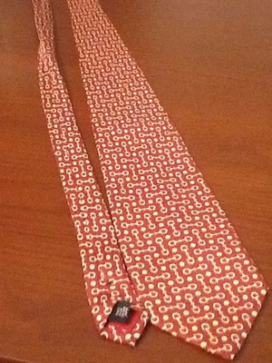 Γραβάτα βίνταζ ολόμεταξη σαν καινούργια, κόκκινη και κίτρινη