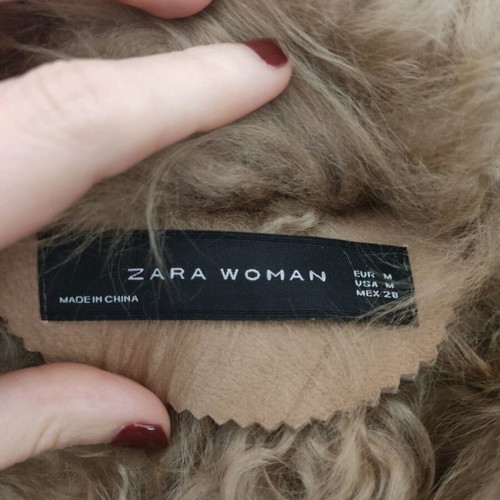 Zara natural lamb fur coat size M like new