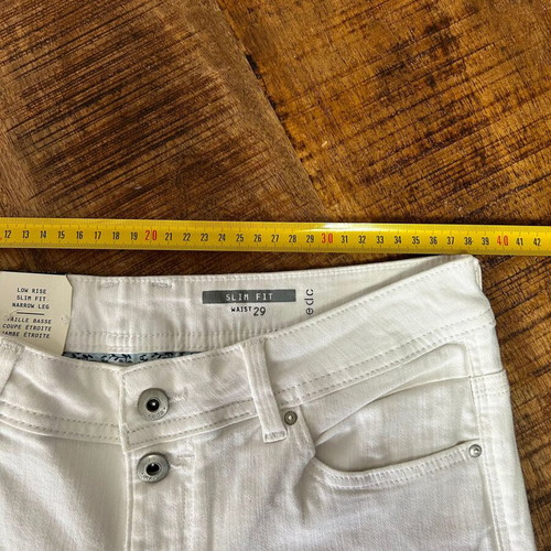 Esprit EDC White Slim Fit Low-Rise Jeans, Waist 29