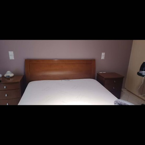 Double bed set used with 2 nightstands, drawers and mirror
