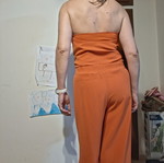 Women's jumpsuit s/m like new, orange with crop top