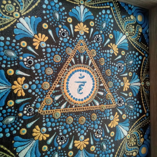 Therapeutic Vishuddha Mandala Canvas Painting new