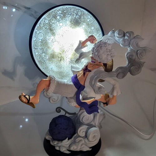 3D Luffy Gear 5 figure with lighted moon, handmade
