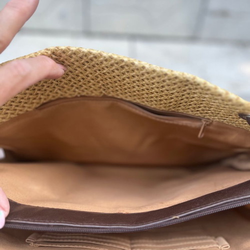Large shoulder bag like new, yellow and brown