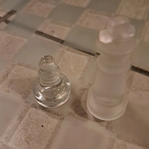 Johny Walker glass chessboard used collectible with glass pieces