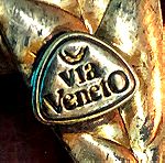  Συλλεκτικό Ιταλικό Via Veneto χειροποίητο από πορσελάνη με κλαδιά και φύλλα καθαρού μπρούτζου επιτραπέζιο…Άθικτο από παλιά συλλογή με σφραγίδα γνησιότητας