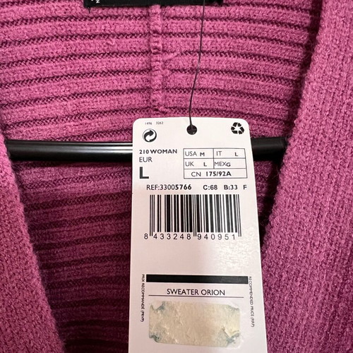 Mango pink sweater new, size L