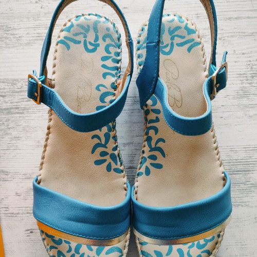 Blue summer sandals new, size 37