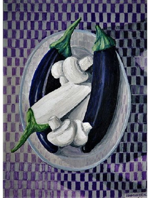 Έργο ζωγραφικής Stil Life of B&W 50x70 παστέλ λαδιού σε χαρτόνι