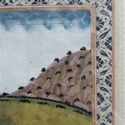 Persian miniature 18th century used, Hunter Behzad