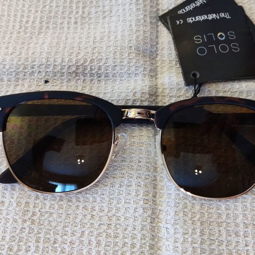 Solo-Solis NDL1451 sunglasses new, gold finish, brown lenses