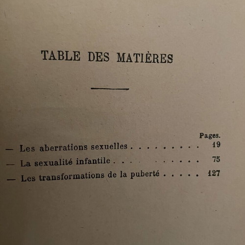 Sigmund Freud Trois Essais Sur La Theorie De La Sexualite book used, French 1925 edition