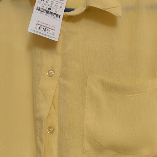 Stradivarius Crop Short-Sleeve Shirt new, pastel yellow, medium